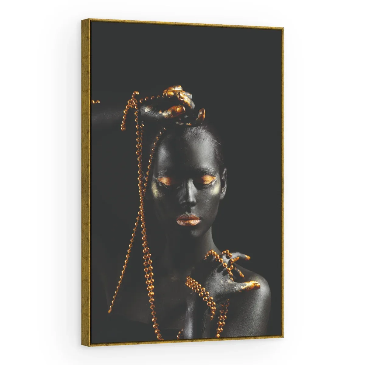 Quadro Decorativo Canvas Correntes Douradas - PE0018