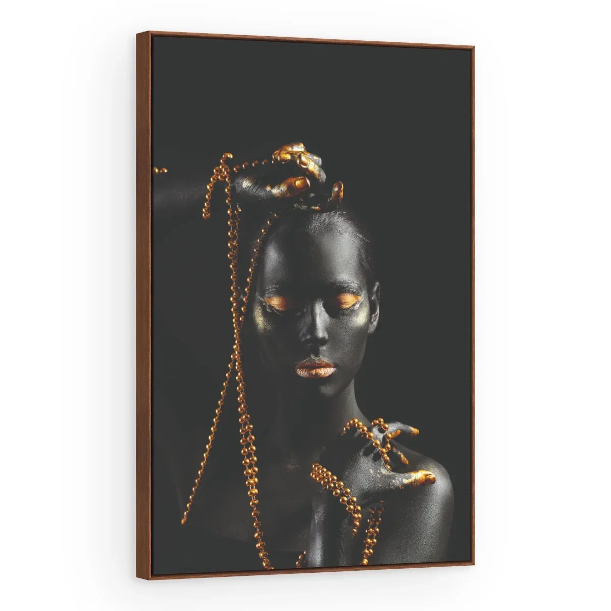 Quadro Decorativo Canvas Correntes Douradas - PE0018