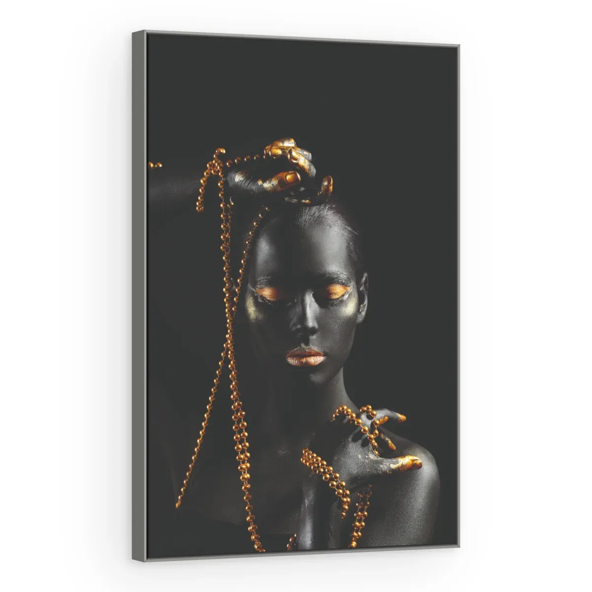 Quadro Decorativo Canvas Correntes Douradas - PE0018