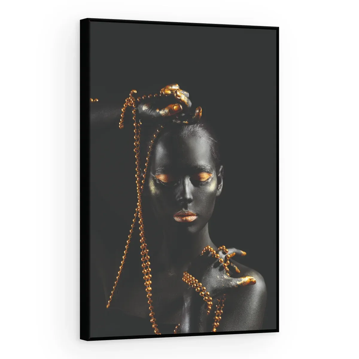 Quadro Decorativo Canvas Correntes Douradas - PE0018