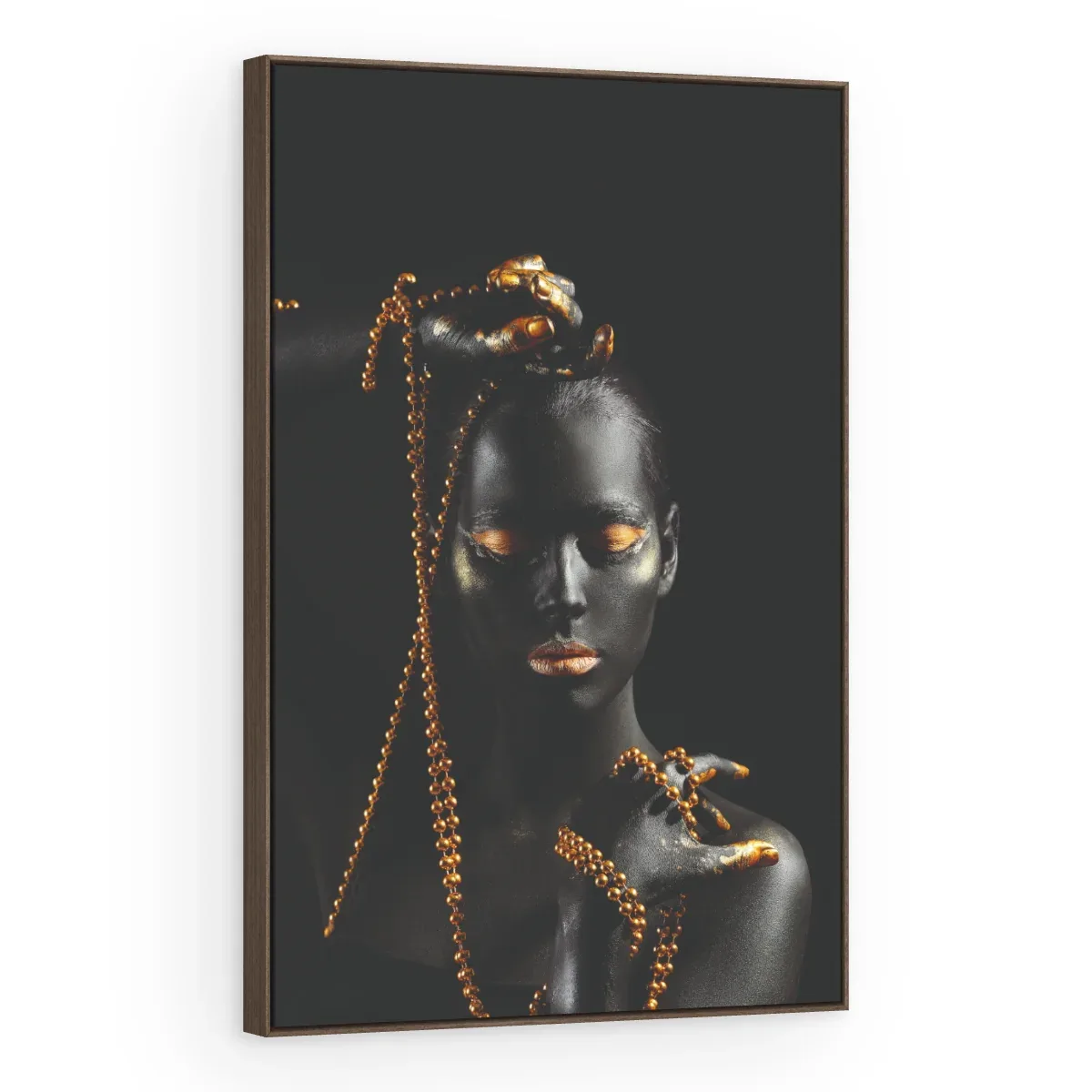 Quadro Decorativo Canvas Correntes Douradas - PE0018