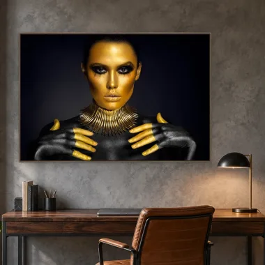 Quadro Decorativo Canvas Rainha Dourada - PE0026