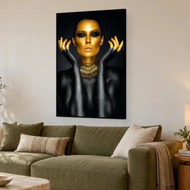 Quadro Decorativo Canvas Mãos Douradas - PE0027
