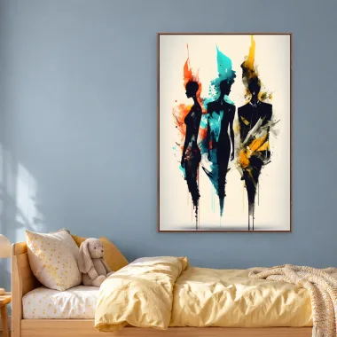 Quadro Decorativo Canvas Silhuetas Coloridas - PE0034