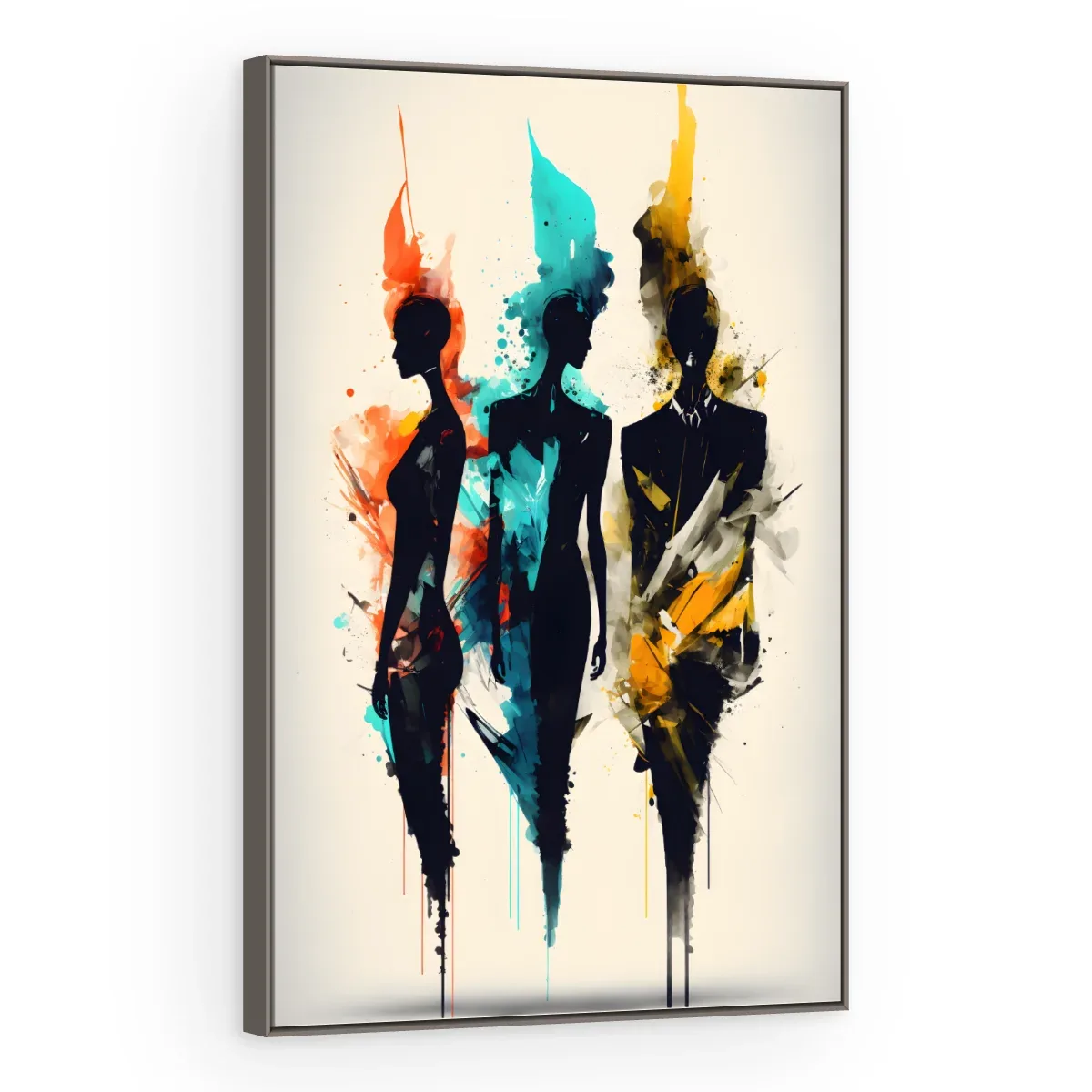 Quadro Decorativo Canvas Silhuetas Coloridas - PE0034