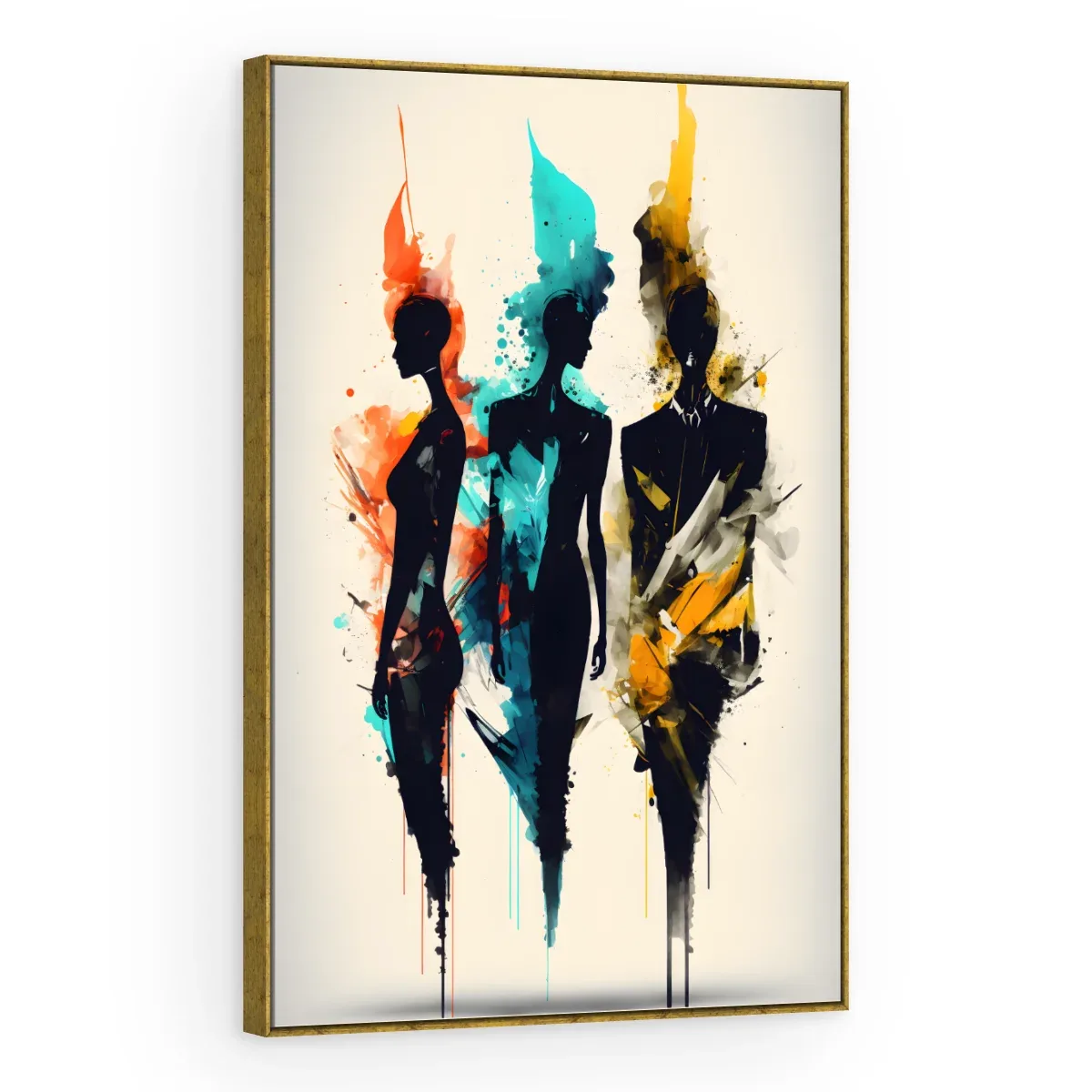 Quadro Decorativo Canvas Silhuetas Coloridas - PE0034