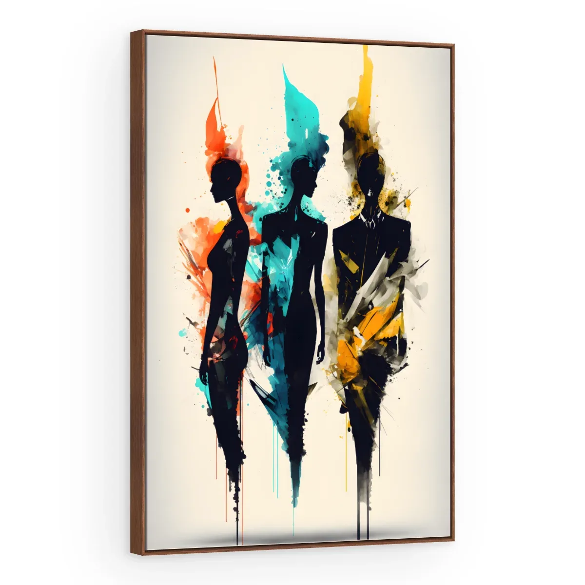 Quadro Decorativo Canvas Silhuetas Coloridas - PE0034