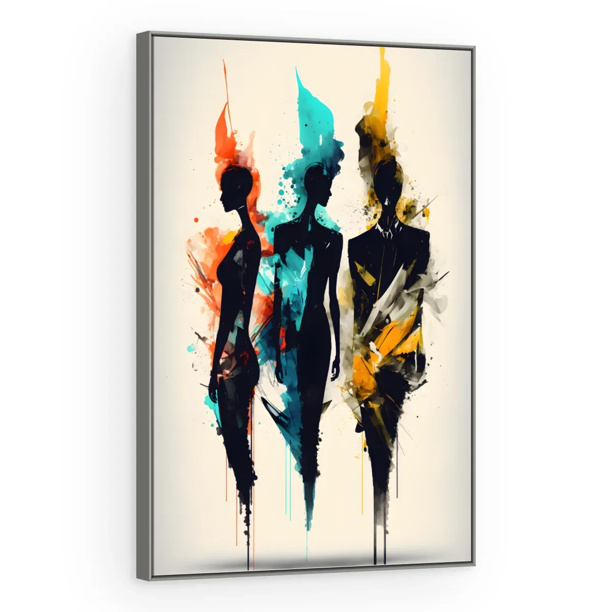 Quadro Decorativo Canvas Silhuetas Coloridas - PE0034