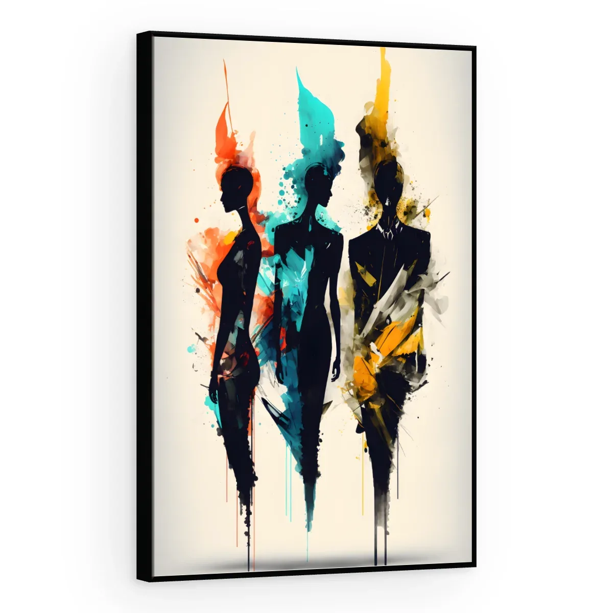 Quadro Decorativo Canvas Silhuetas Coloridas - PE0034