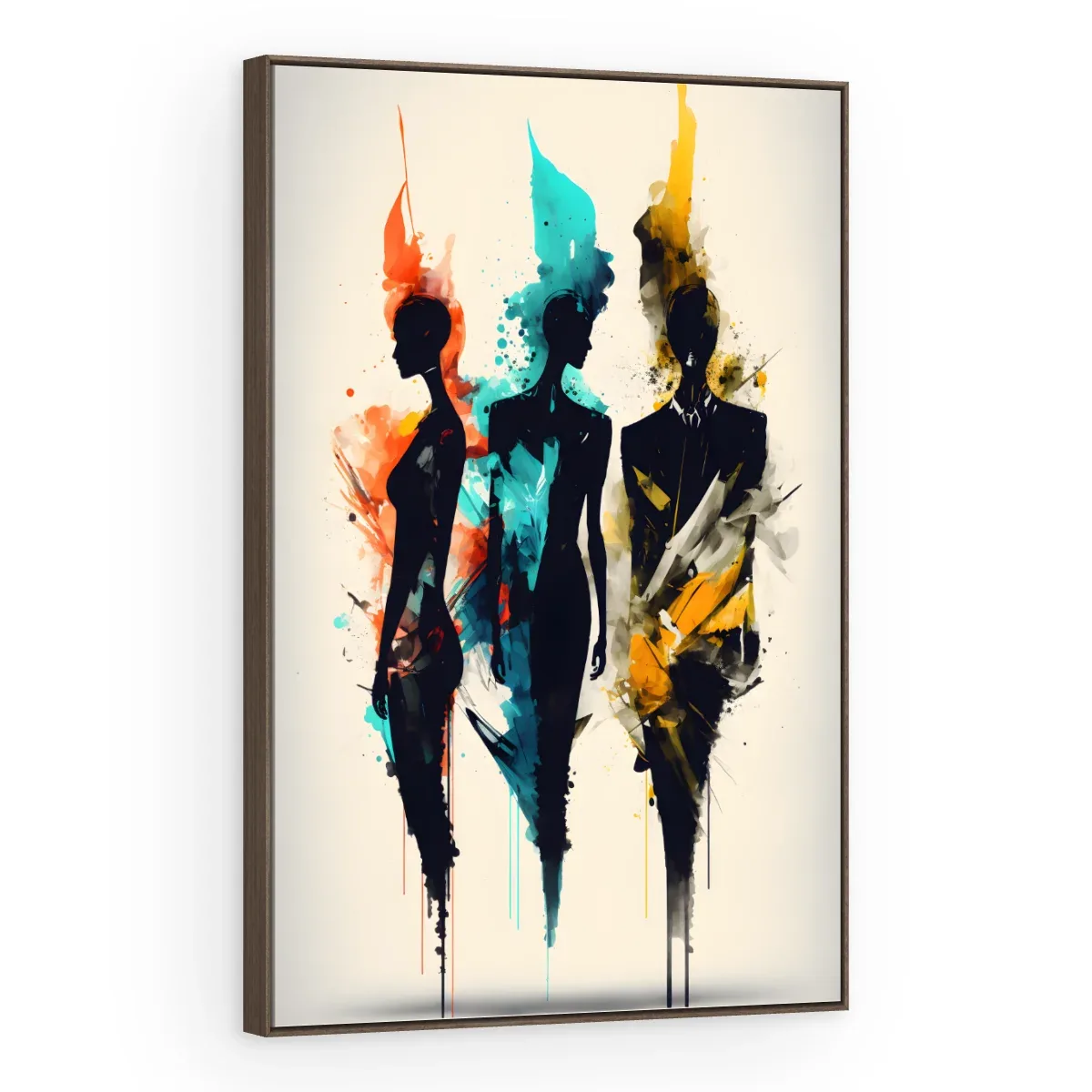 Quadro Decorativo Canvas Silhuetas Coloridas - PE0034