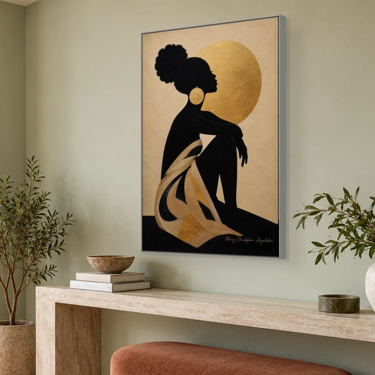 Quadro Decorativo Canvas Silhueta Afro - PE0035