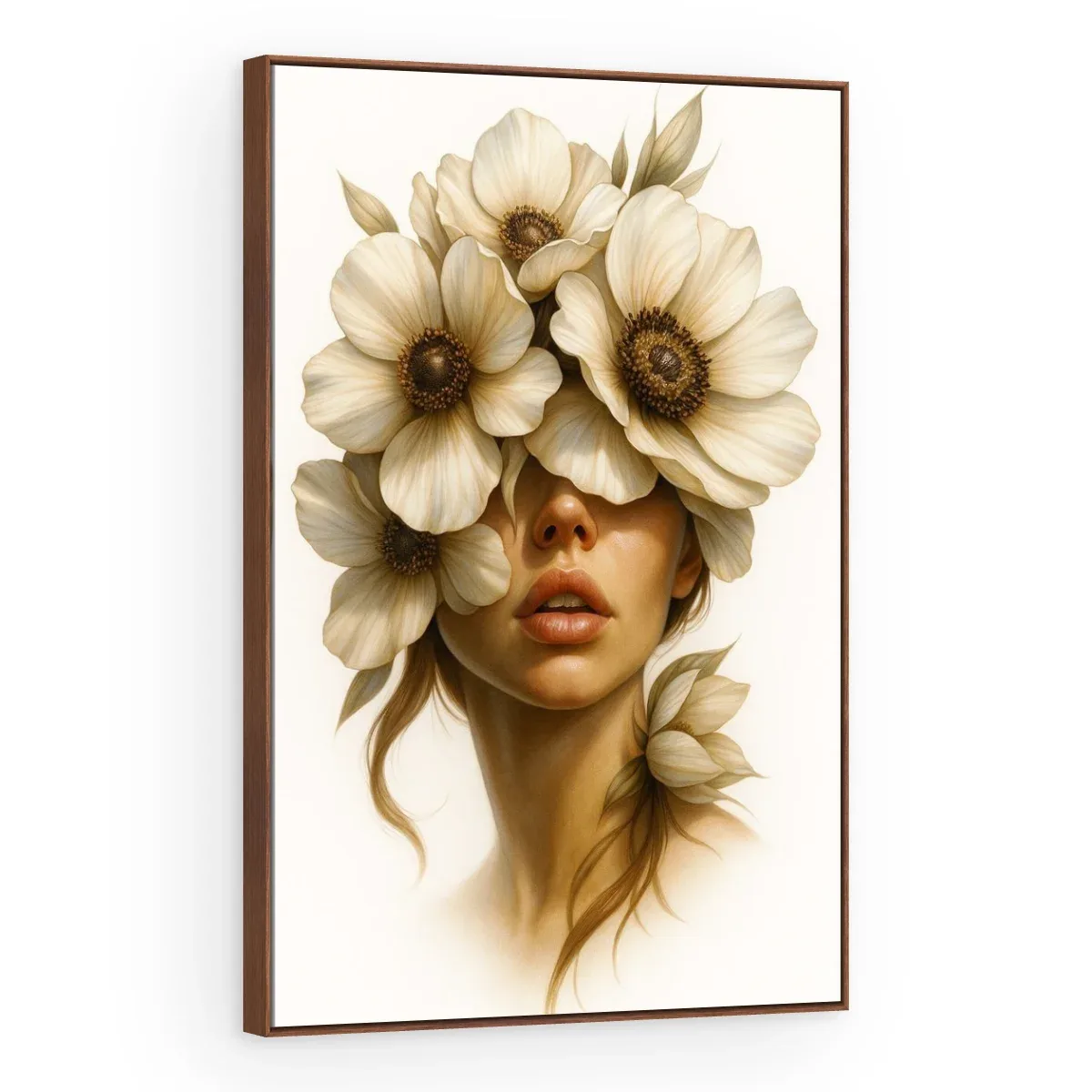 Quadro Decorativo Canvas Anêmona Marfim - PE0042