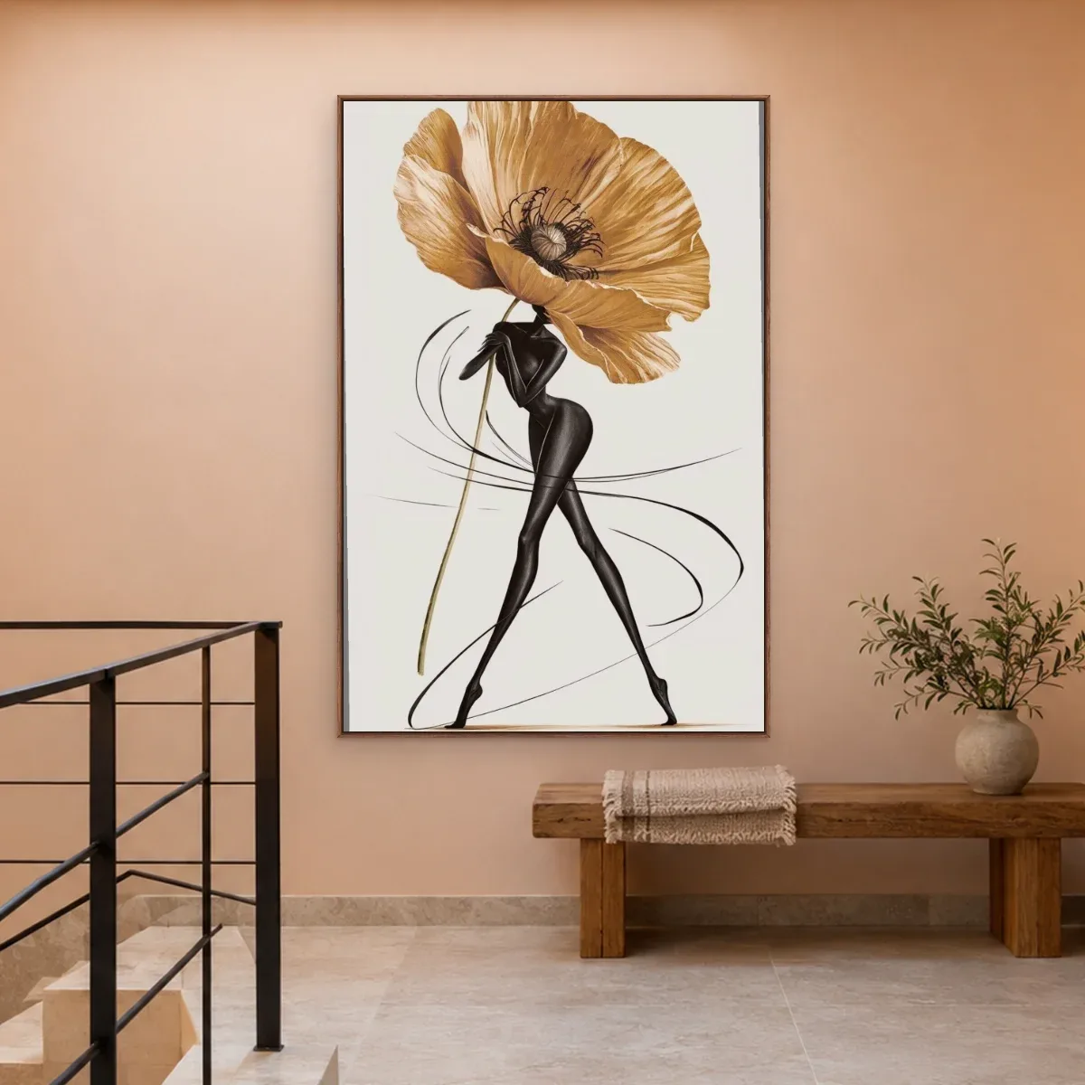 Quadro Decorativo Canvas Papoula Elegante - PE0043