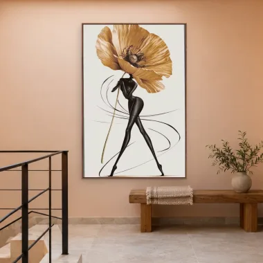 Quadro Decorativo Canvas Papoula Elegante - PE0043