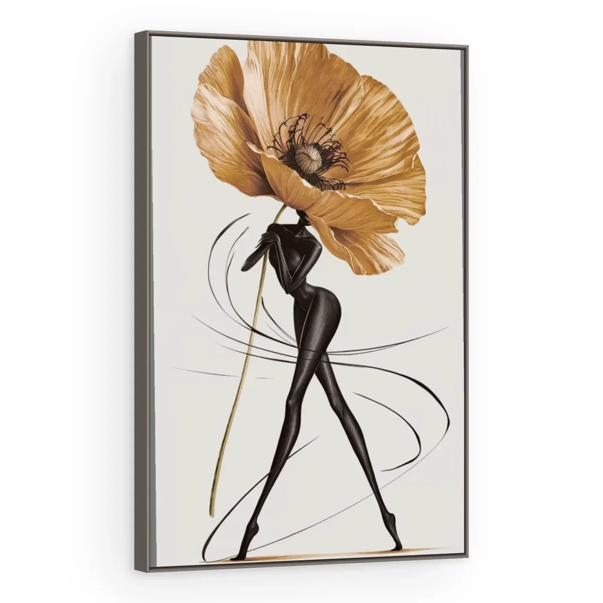 Quadro Decorativo Canvas Papoula Elegante - PE0043