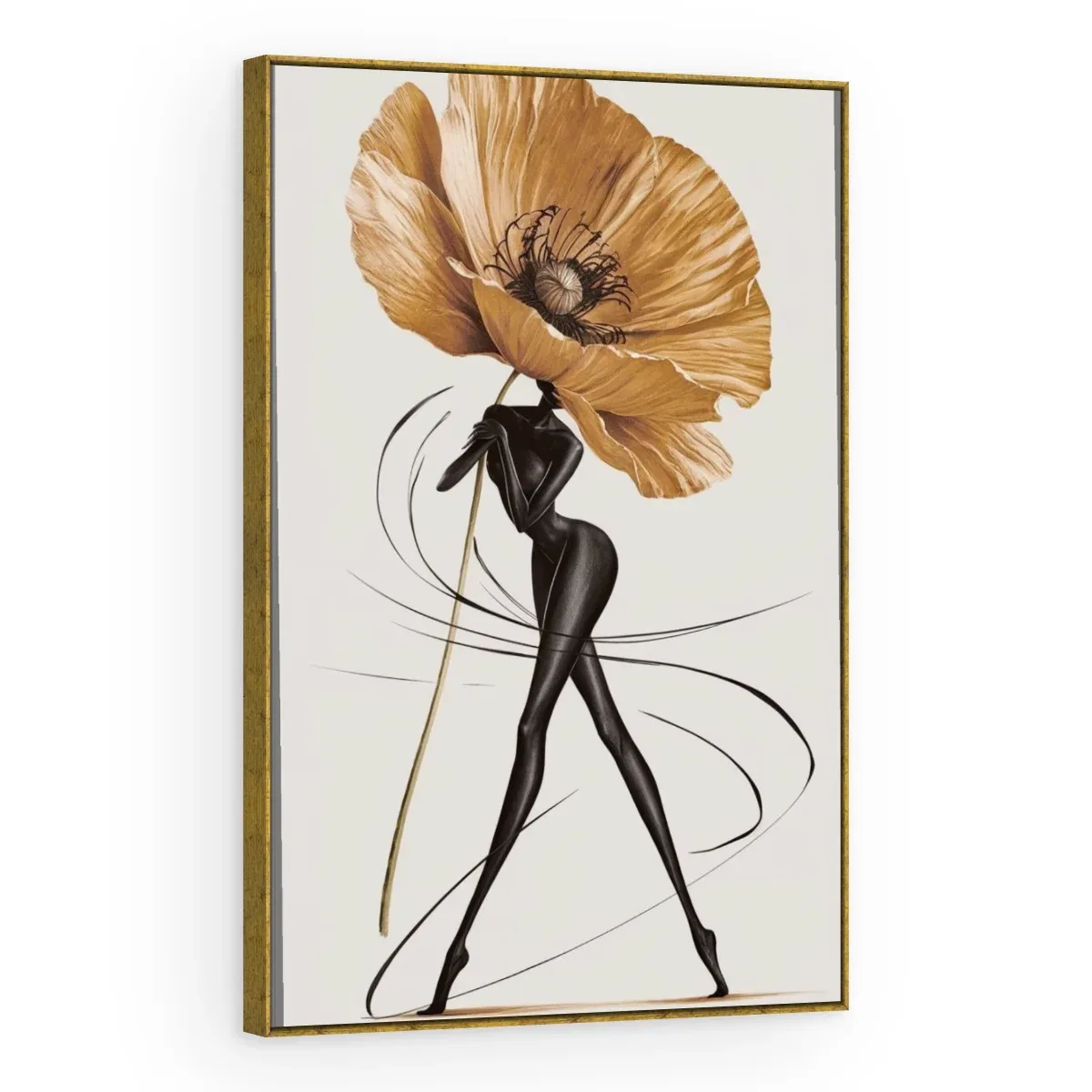 Quadro Decorativo Canvas Papoula Elegante - PE0043