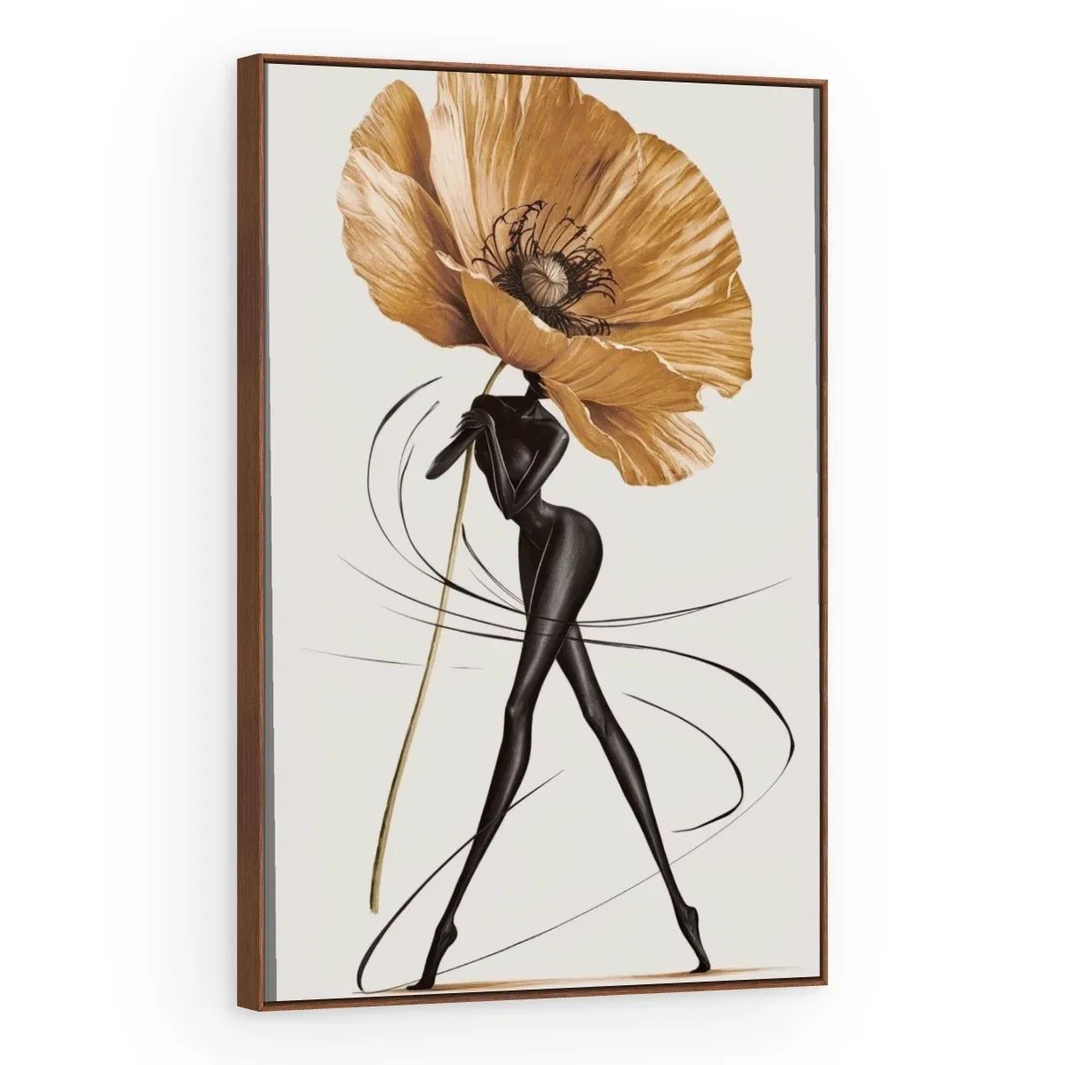 Quadro Decorativo Canvas Papoula Elegante - PE0043