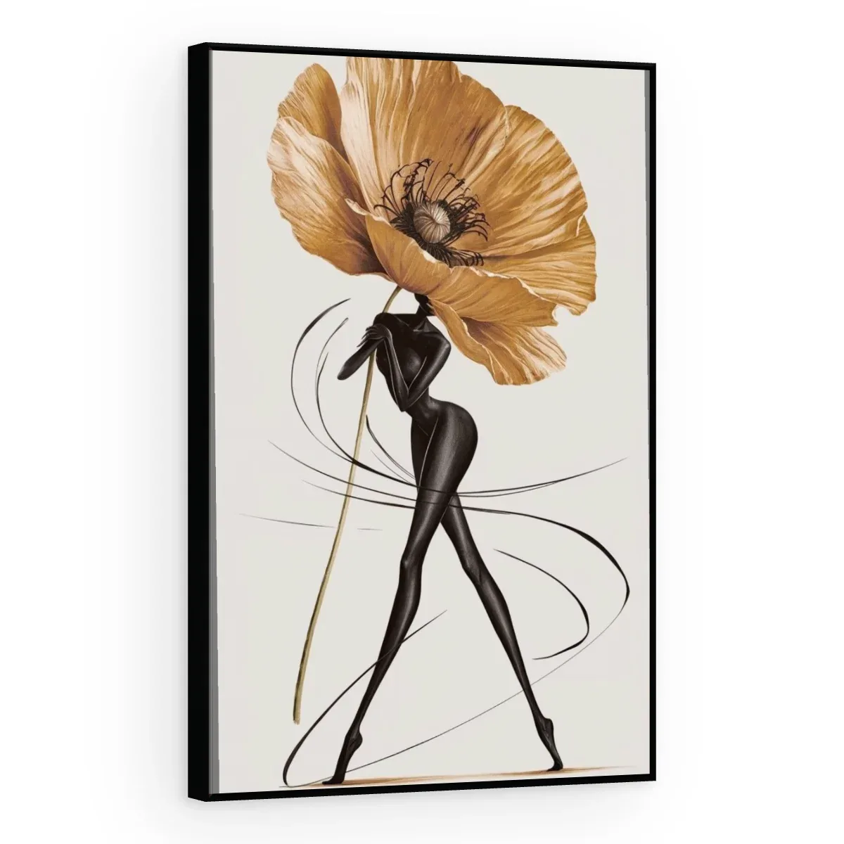 Quadro Decorativo Canvas Papoula Elegante - PE0043