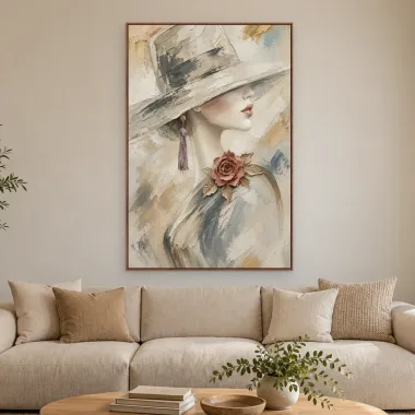 Quadro Decorativo Canvas Dama Romântica - PI0001