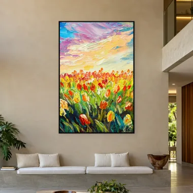 Quadro Decorativo Canvas Tulipas Coloridas - PI0007