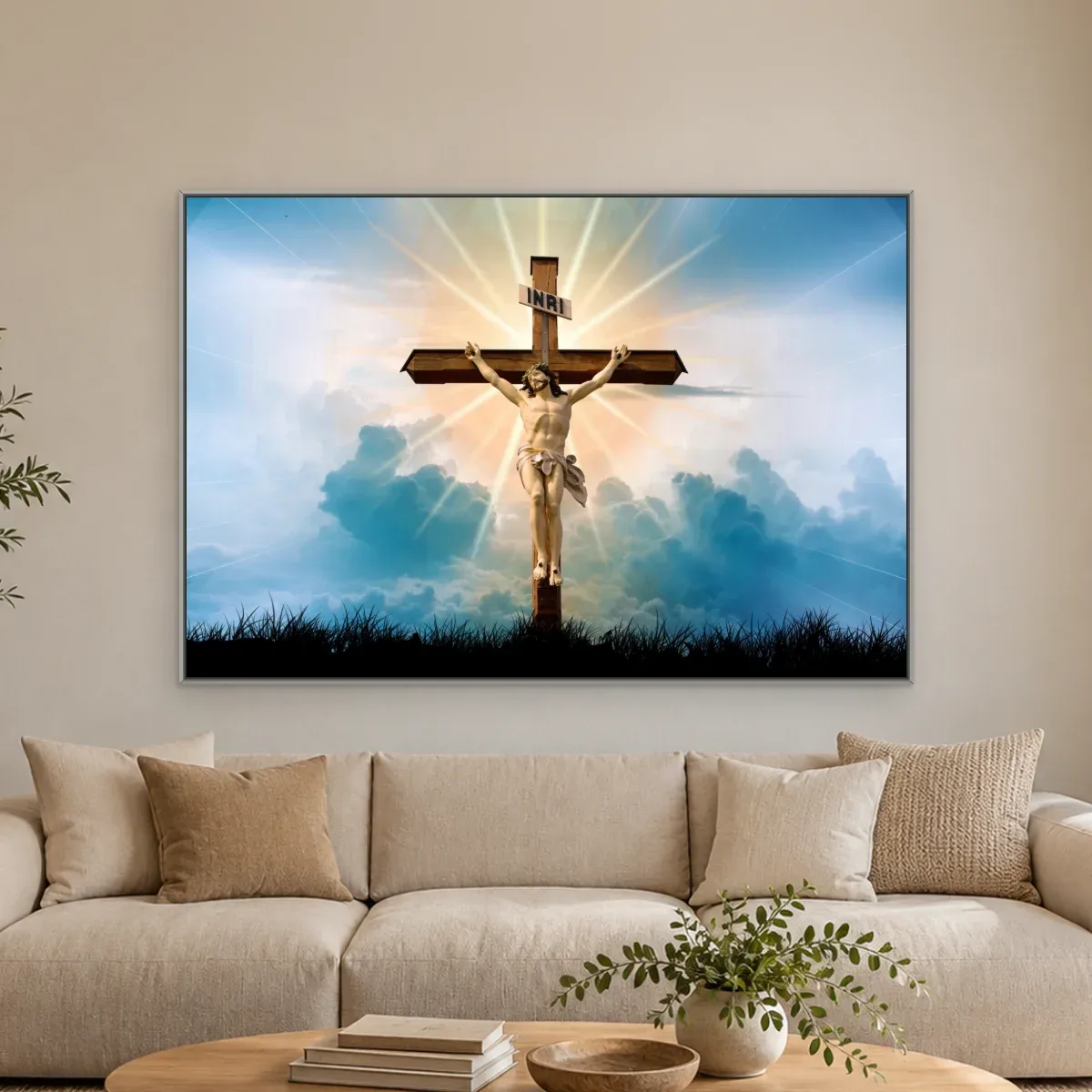 Quadro Decorativo Canvas Crucifixo Radiante - RE0009