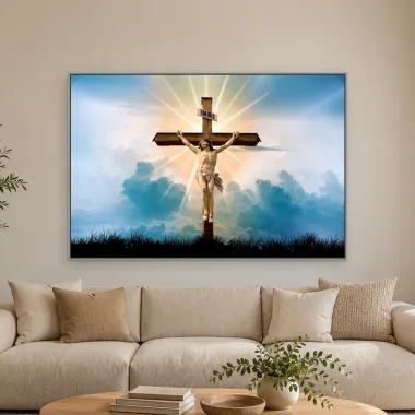 Quadro Decorativo Canvas Crucifixo Radiante - RE0009