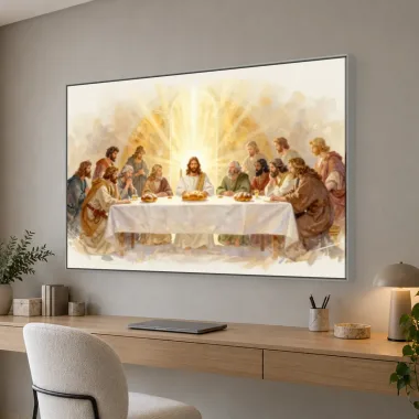 Quadro Decorativo Canvas Ceia Luminosa - RE0012