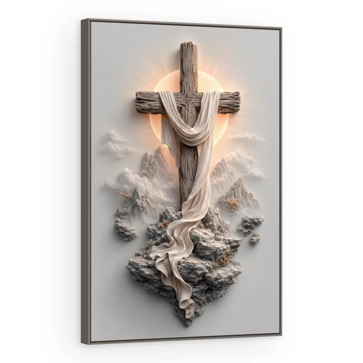 Quadro Decorativo Canvas Cruz Esculpida - RE0013