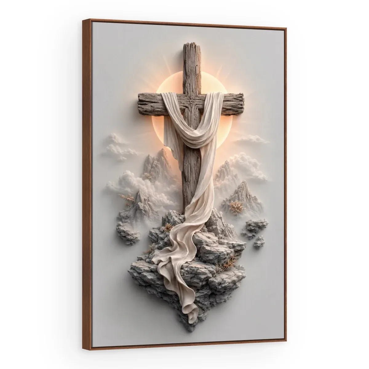 Quadro Decorativo Canvas Cruz Esculpida - RE0013