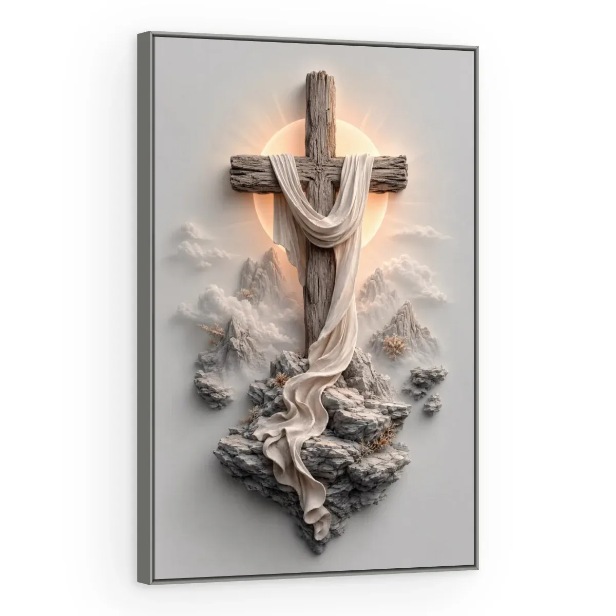 Quadro Decorativo Canvas Cruz Esculpida - RE0013