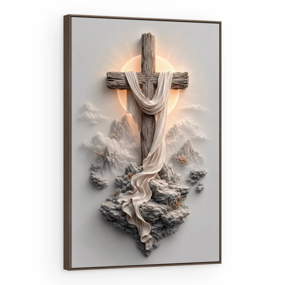 Quadro Decorativo Canvas Cruz Esculpida - RE0013
