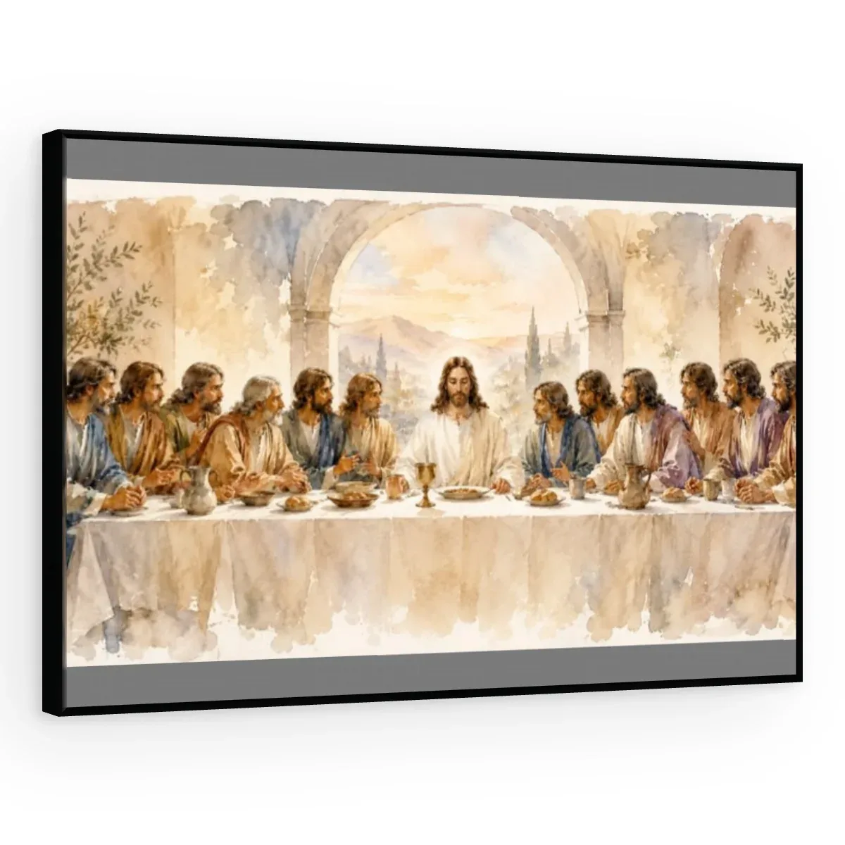 Quadro Decorativo Canvas Ceia Aquarela - RE0017