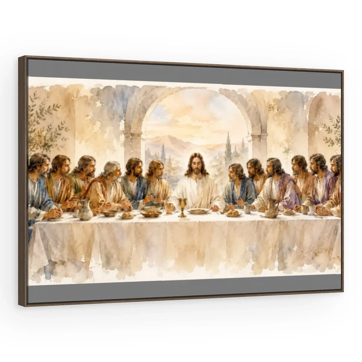 Quadro Decorativo Canvas Ceia Aquarela - RE0017