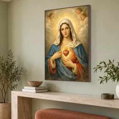 Quadro Decorativo Canvas Imaculado Coração - RE0019