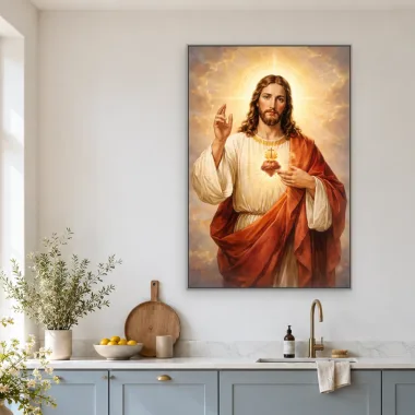 Quadro Decorativo Canvas Sagrado Coração - RE0020