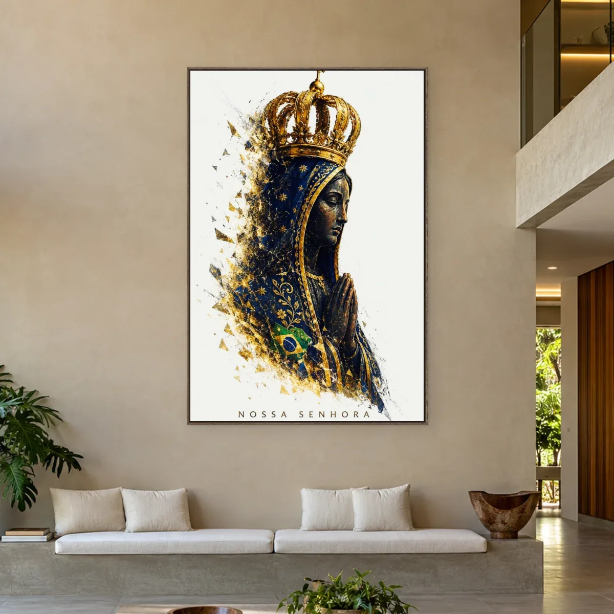 Quadro Decorativo Canvas Aparecida Dourada - RE0025