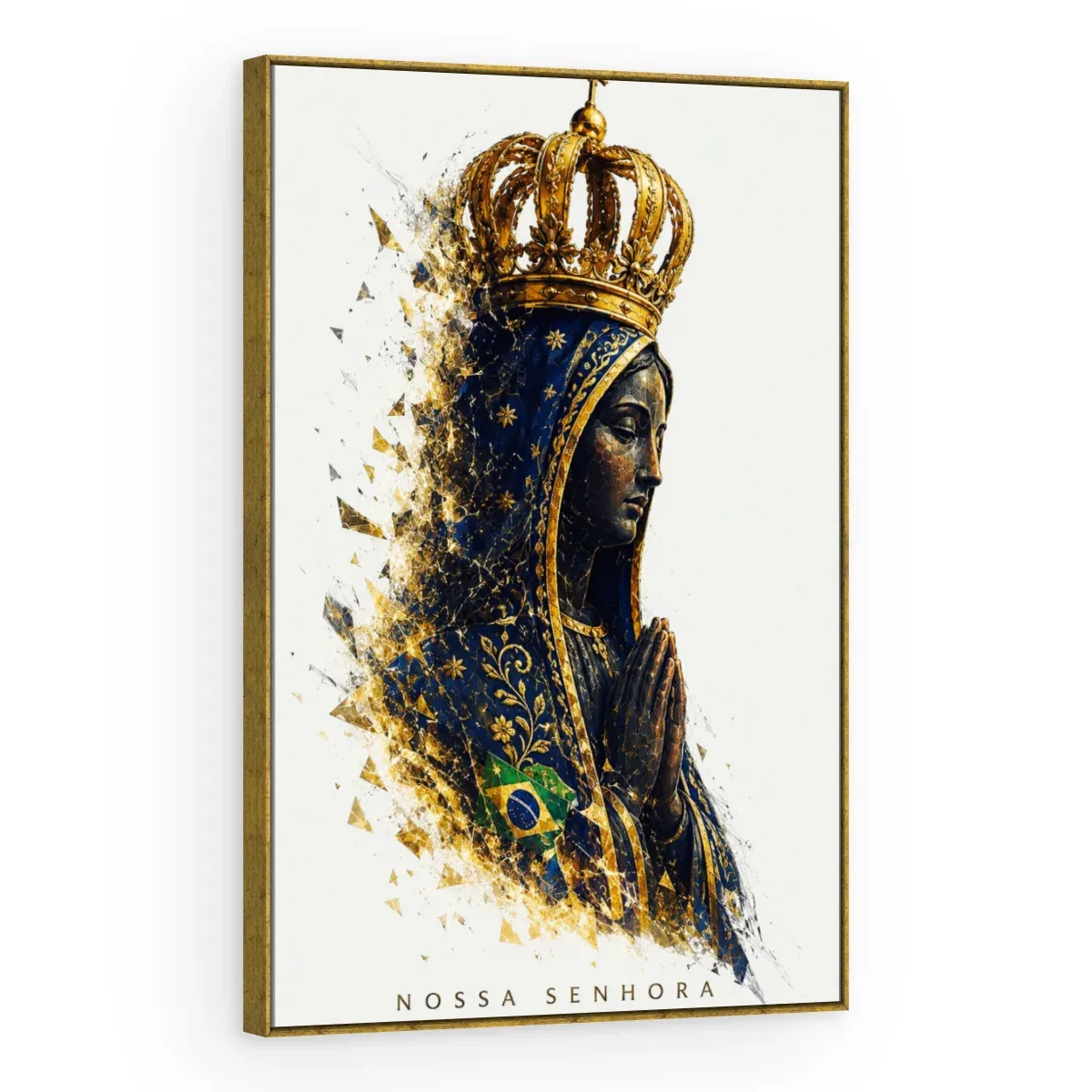 Quadro Decorativo Canvas Aparecida Dourada - RE0025