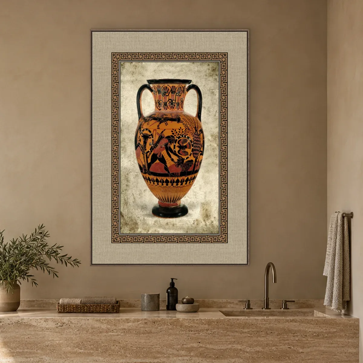 Quadro Decorativo Canvas Ânfora Guerreiros - VA0004