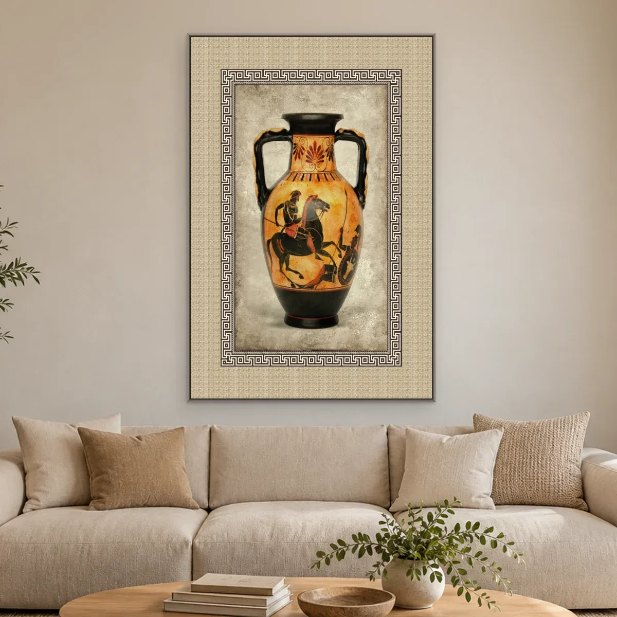 Quadro Decorativo Canvas Ânfora Cavaleiro - VA0006