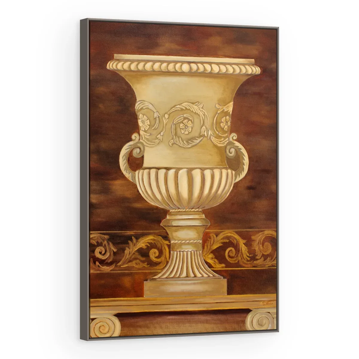 Quadro Decorativo Canvas Urna Dourada - VA0010