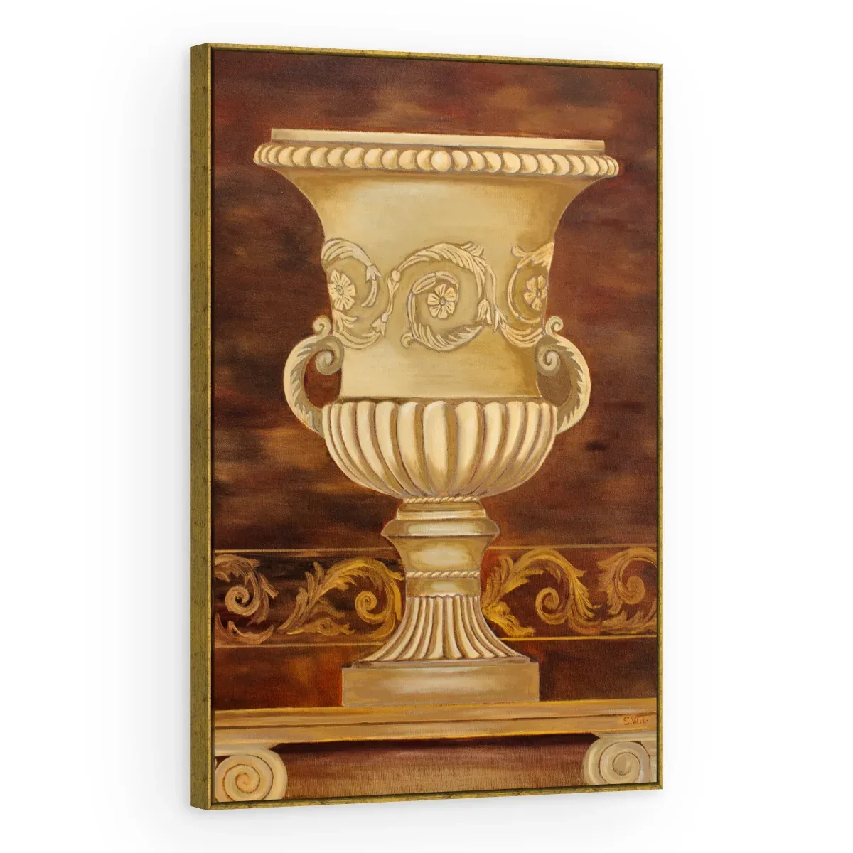 Quadro Decorativo Canvas Urna Dourada - VA0010