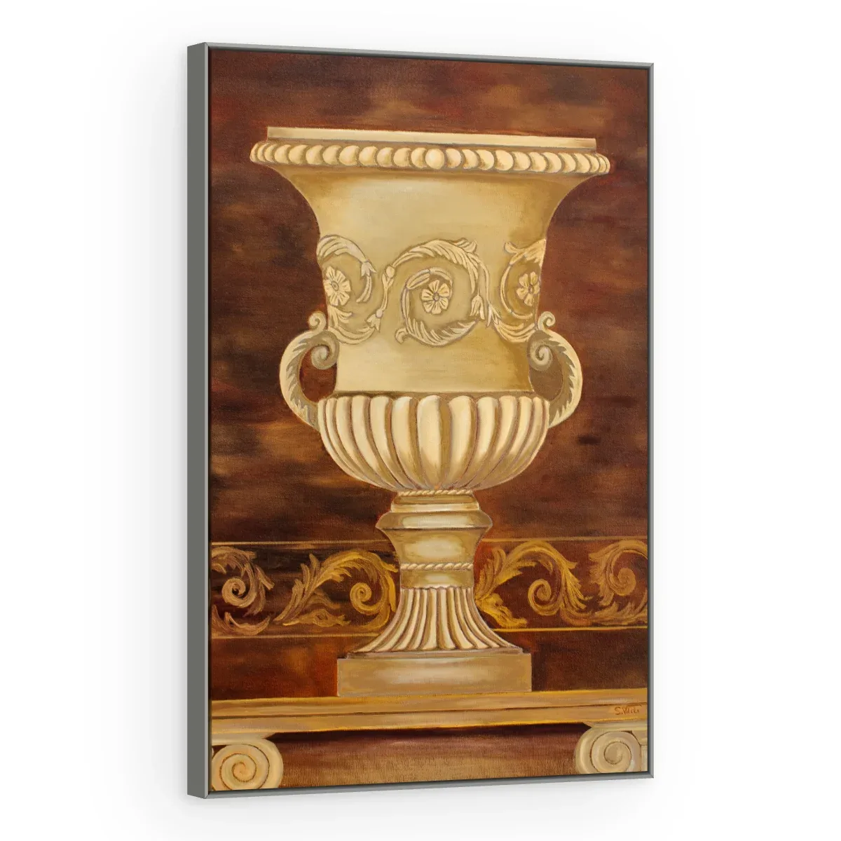 Quadro Decorativo Canvas Urna Dourada - VA0010