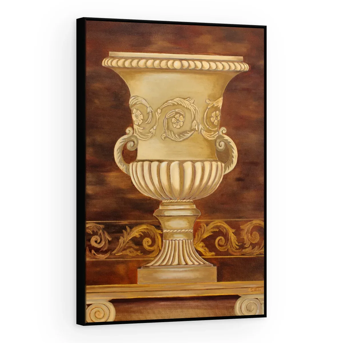 Quadro Decorativo Canvas Urna Dourada - VA0010