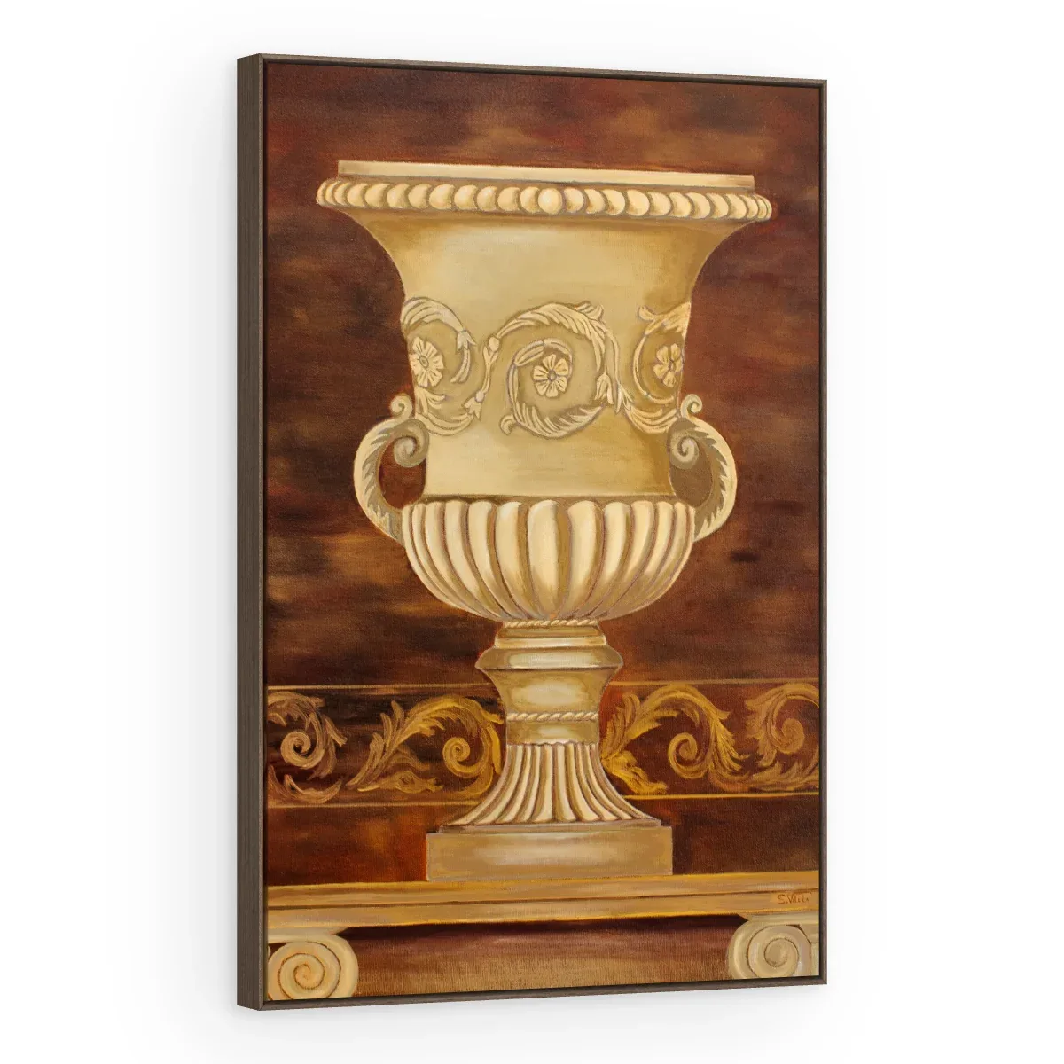 Quadro Decorativo Canvas Urna Dourada - VA0010