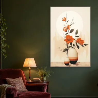 Quadro Decorativo Canvas Vasos Coral - VA0015
